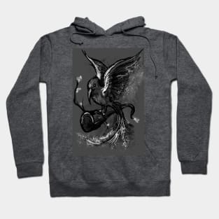 Grey tropical bird Hoodie